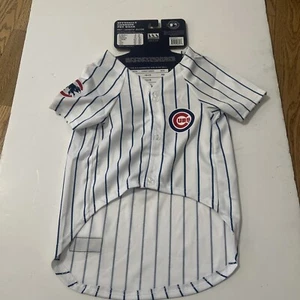 Camiseta deportiva de béisbol impresa en pantalla para perros MLB Chicago Cubs - blanca/azul talla grande mascotas - Imagen 1 de 11