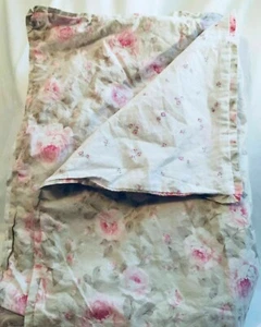 SHABBY CHIC Rachel Ashwell PILLOW SHAM (1) KING Ivory Pink Rose FREE SHIPPING - Picture 1 of 3