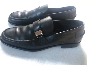 Salvatore Ferragamo Black Leather Loafers Buckle Men's Shoes Size US 7 1/2 - D - Picture 1 of 24