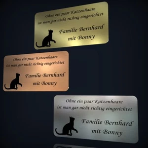 TÜRSCHILD NAMENSSCHILD KLINGELSCHILD IN EDELSTAHL-, KUPFER- ODER GOLDOPTIK - Bild 1 von 6