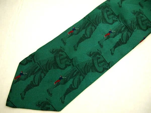 Ike Behar Mens Necktie Tie Green Golfers Print 57" - Picture 1 of 4