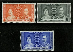 Straits Settlements  1937   Scott # 235-237  Mint Never Hinged Set - Bild 1 von 1