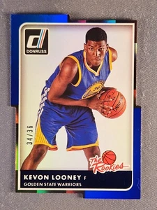 2015-16 Donruss The Rookies #34 Kevon Looney Rookie RC Blue Die-cut /36 SSP Rare - Picture 1 of 2