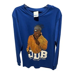 Camicia vecchia Dirty Bastard ODB a maniche lunghe blu medio (S/M) nuova Wu Tang Clan, fantastica! - Foto 1 di 8