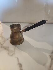 Vintage Brass Turkish Coffee Maker Old Hand Made 1 Cup Wood Handle Small Size 