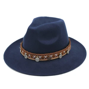 Children Panama Hat Wide Brim Boys Girls Fedora Cap for Halloween Party Birthday - Picture 1 of 17