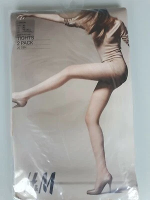 H&M 2 Paar tolle hochwertige Feinstrumpfhosen Gr S hautfarben glänzend elegant - Bild 1 von 2