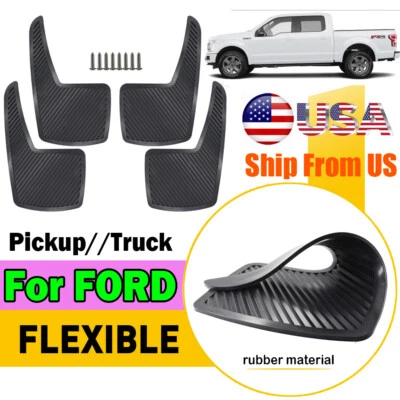 4 Mud Flaps Splah Guards For Ford Transit Maverick Ranger F150 F250 F350  Pickup - Image 1 of 4