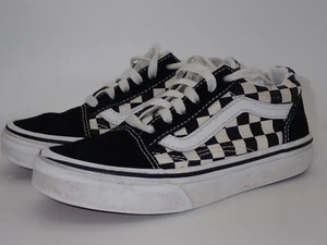 Vans Old Skool Youth 13 Checker Black & White Sneakers Checkered Lace Up Shoes - Picture 1 of 8