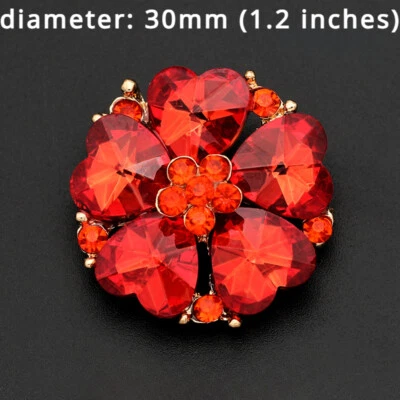 1X DIY Crystal Big Button Glitter Flower Shape Sew on Overcoat Costume Sew Decor - Image 1 of 4