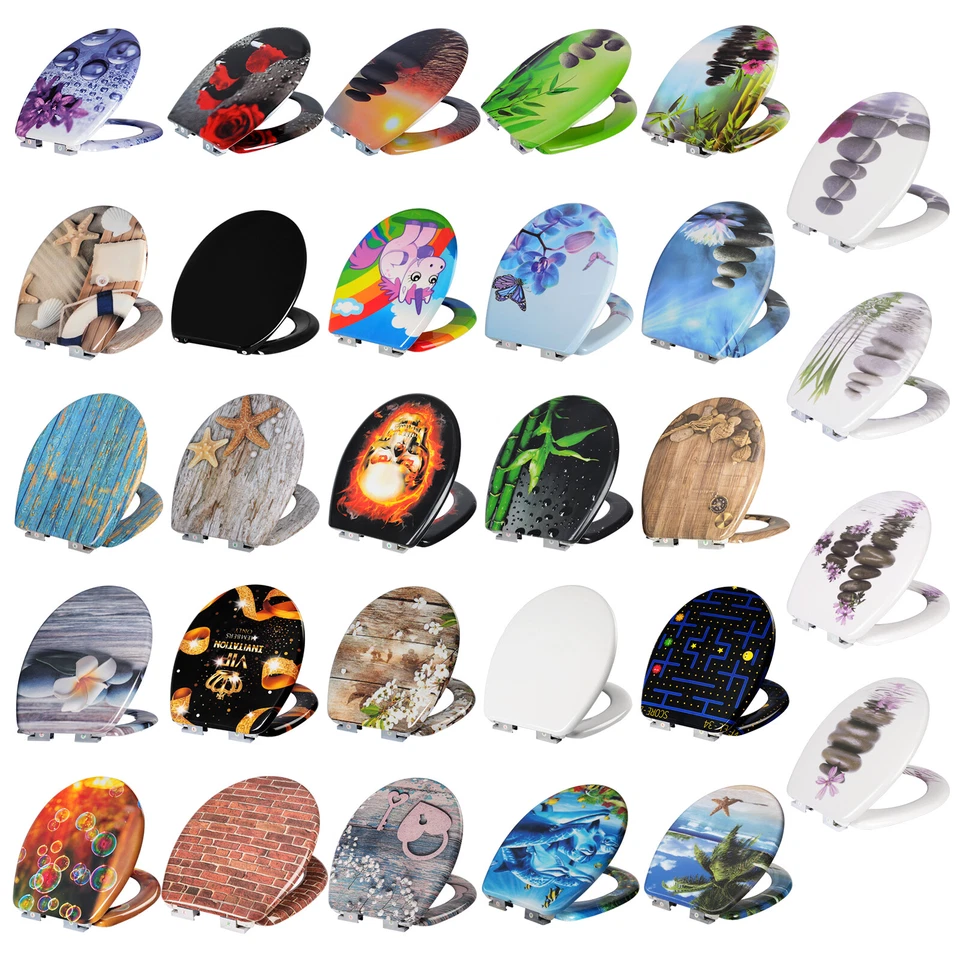 WC-Brille Toilettenbrille Toilettensitz Toilettendeckel Absenkautomatik Klo e843 - Bild 1 von 1