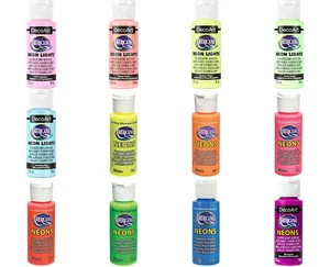 DecoArt Americana Neon Fluresierend Colori Acrilici 59ml Diversi Colori Neons - Picture 1 of 11