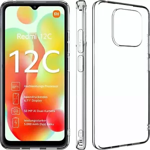 For XIAOMI REDMI 12C SHOCKPROOF TPU CLEAR CASE SOFT SILICONE GEL BACK SLIM COVER - Picture 1 of 10