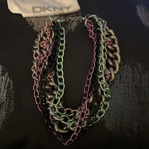Dkny Multicolour Chunky Choker Necklace-used Once Vgc - Picture 1 of 8