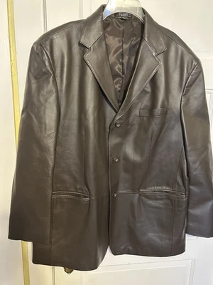 Chaqueta Blazer de Cuero Marrón Stafford para Hombre Abrigo Deportivo Retro Talla XL Foto 1 de 4