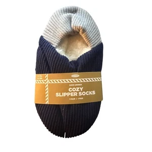 Copied - Old Navy Blue Corduroy Cozy Slipper Socks Unisex Large - Picture 1 of 3