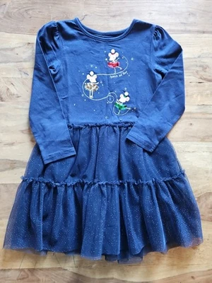 Festliches Mädchen Kleid Weihnachtsmäuse Gr. 110 Blau Top Zustand - Bild 1 von 3