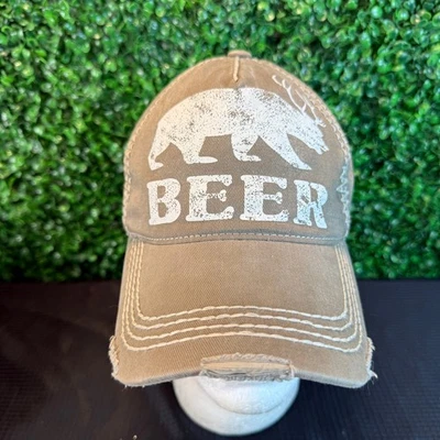 Cerveza Ciervo Oso Novedad Sombrero Gorra Envejecido Talla Única OSFA Correa Ajustable Marrón Foto 1 de 4