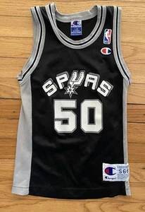 90's Champion Team NBA Spurs Basketball DAVID ROBINSON Jersey Youth Small 6-8 - Picture 1 of 4