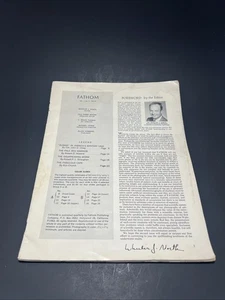 Vintage Fathom Magazine Nature And Biology Dr. Wheeler J North 1962 - Imagen 1 de 10