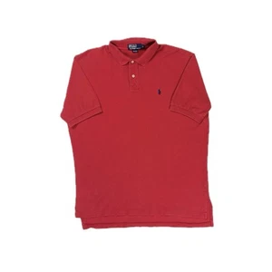Polo Ralph Lauren cotton red navy pony polo shirt mens large - Picture 1 of 6