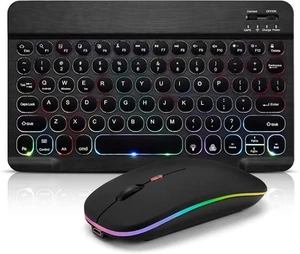 Ultra-Slim Bluetooth Keyboard and Mouse Portable Mini Wireless black  - Picture 1 of 8