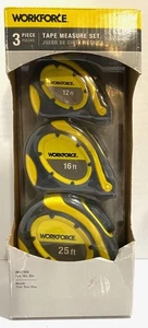 WORK FORCE 3 PIECE TAPE MEASURE SET, 12 FT, 16 FT, 25 FT - Picture 1 of 1