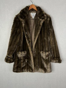 J Percy for Marvin Richards Vintage Swing Jacket Faux Fur Coat Women's Size L/XL - Picture 1 of 9