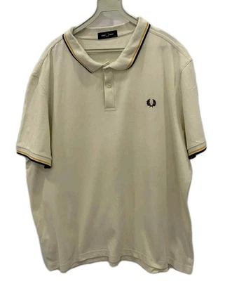 Camisa Polo Fred Perry Para Hombre XXXL Blanca Doble Punta Algodón Manga Corta Informal #Rm Foto 1 de 4