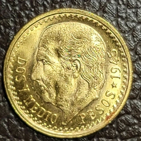 1945 2.5 Pesos - Mexico Gold Coin .0603 troy oz AGW Dos Mexican Cover