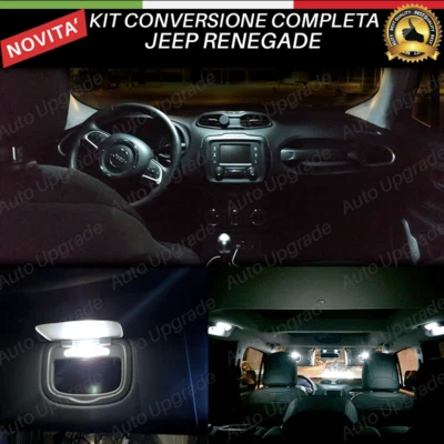 KIT FULL LED INTERNI PER JEEP RENEGADE KIT COMPLETO + LED ALETTE PARASOLE 6000K - Immagine 1 di 4