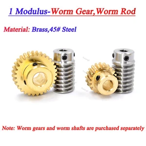 1 Modulus 15-60T Brass Worm Wheel Gear Pitch 3.14mm Transmission Gear,Worm Rod - Picture 1 of 16