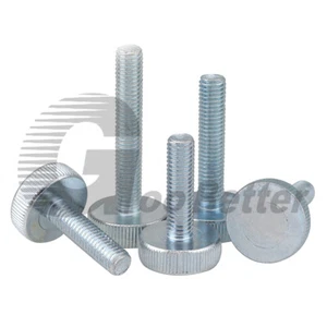 M3 M4 M5 M6 M8 M10 Knurled Flat Head Thumb Screw 6mm - 50mm Hand Grip Knob Bolts - Picture 1 of 4