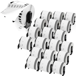 Compatible with DK-2205 Replacement 2-3/7"x100’ for Brother QL Printers 20 Rolls - Picture 1 of 24