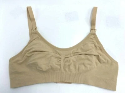 Sujetador de lactancia Lamaze L frontal cincha suave elástico sin cables beige tostado lactancia Foto 1 de 4