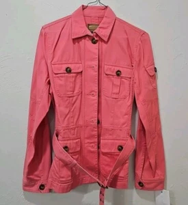 Jones New York Signature Womens Coral Jacket Size S Belted See Note - Picture 1 of 12
