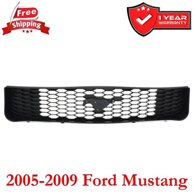 Grille For 2005-2009 Ford Mustang Front Black Plastic FO1200421 Foto 1 de 4