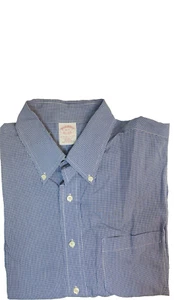 Camisa de Vestir Brooks Brothers Original Manga Larga Azul Blanco Para Hombre Talla 16.5 - Imagen 1 de 5