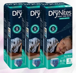 Huggies Drynites Night Time Pants Boys 8-15 Years (27-57kg) 5 boxes of 3 packs - Picture 1 of 1