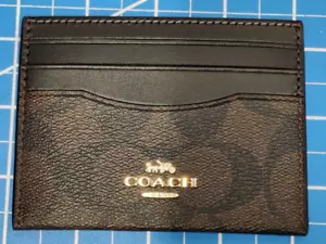 Coach CH415 IMAA8 Brown Black Leather Card Case Holder Unisex New 42491 - Picture 1 of 6