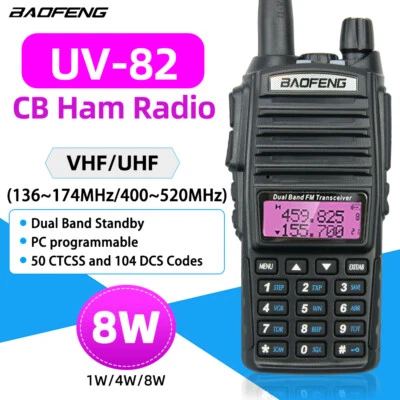 BaoFeng UV-82 Real 8W Walkie Talkie Dual Band VHF/UHF Two-Way Radios Transceiver - Image 1 of 4