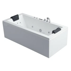 Whirlpoolwanne 190x90 cm weiß Acryl-Schürze Whirlpool Badewanne Eckbadewanne  - Bild 1 von 7