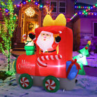 6.6FT Inflatable Christmas Santa Claus Air blown Present Truck LED Light Outdoor