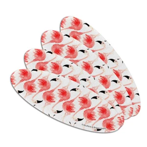 Watercolor Flamingos Double-Sided Oval Nail File Emery Board Set 4 Pack - Picture 1 of 4