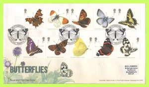 G.B. 2013 Butterflies set on Royal Mail First Day Cover, Wareham Dorset - Picture 1 of 1