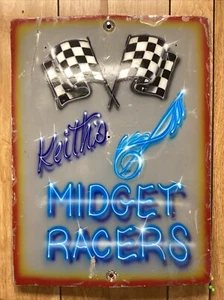 Vintage Keith's Midget Racers Carnival Ride Metal Sign~Amusement Park/Midway - Picture 1 of 6