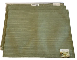 ACCENTS Olive Green #1451 Placemats (14 x 19) NEW w/TAGS (SET OF 3) - Picture 1 of 4
