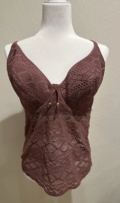 Camiseta Tankini Freya Sundance Para Mujer Con Aros Crochet Nuez moscada AS3972 US 36H NUEVA CON ETIQUETAS Foto 1 de 4