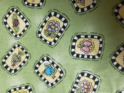 General Fabrics FRIENDSHIP GARDEN FLOWERS AND BUGS 1 3/4 yards - Image 1 of 4