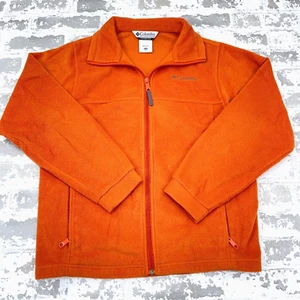 Columbia Jacket Boys Large Orange Fleece Full Zip Sweater Coat Layer Youth IT4 - Picture 1 of 10